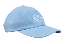 Load image into Gallery viewer, Sky Blue Lady&#39;s Cap with White Lady Lioness Graphic