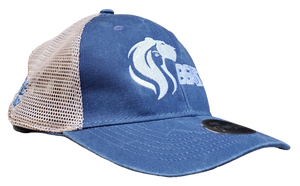 Trucker Mesh Pony Tail Cap with Lady Lioness Graphic