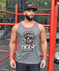 The Bull Gray Tank Top with Red Trim