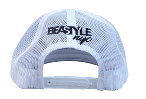 The Honey Badger - Gray and White Trucker Mesh