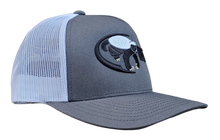 Load image into Gallery viewer, The Honey Badger - Gray and White Trucker Mesh