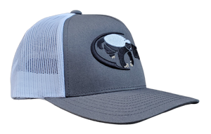 The Honey Badger - Gray and White Trucker Mesh