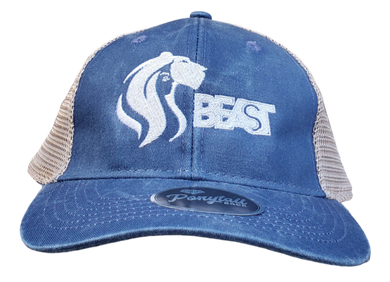 Trucker Mesh Pony Tail Cap with Lady Lioness Graphic