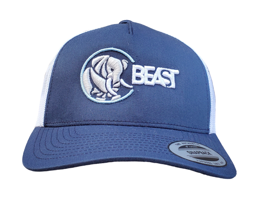 The Elephant - Navy Blue and White Trucker Mesh