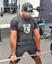 Load image into Gallery viewer, Black T-Shirt with White Gorilla Shield