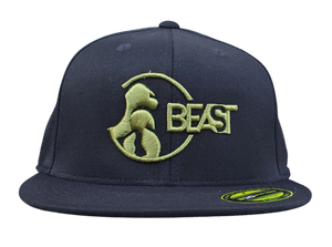 The Gorilla - Black Fitted Flexfit Cap (Various Logo Colors)