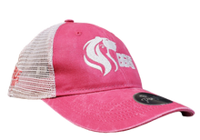Load image into Gallery viewer, Trucker Mesh Pony Tail Cap with Lady Lioness Graphic