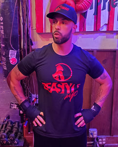 Black T-Shirt with Red Gorilla Graphic