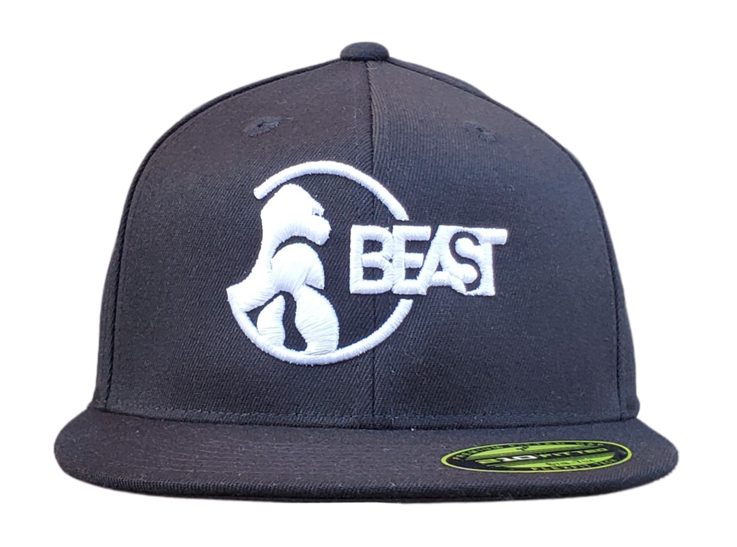 The Gorilla - Black Fitted Flexfit Cap (Various Logo Colors)
