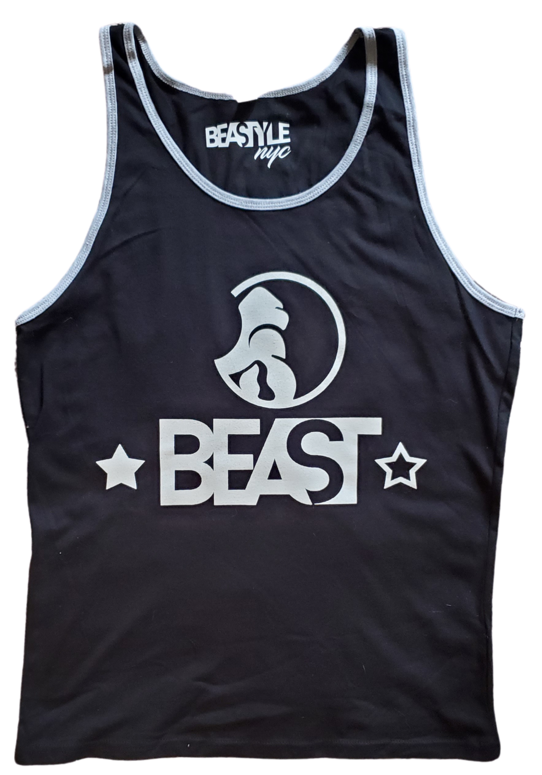 The Gorilla Black Tank Top with Gray Trim