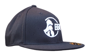 The Gorilla - Black Fitted Flexfit Cap (Various Logo Colors)