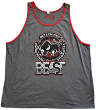 Load image into Gallery viewer, The Bull Gray Tank Top with Red Trim