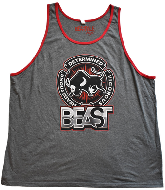The Bull Gray Tank Top with Red Trim