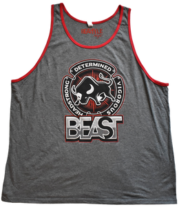 The Bull Gray Tank Top with Red Trim