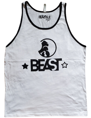 The Gorilla White Tank Top with Black Trim