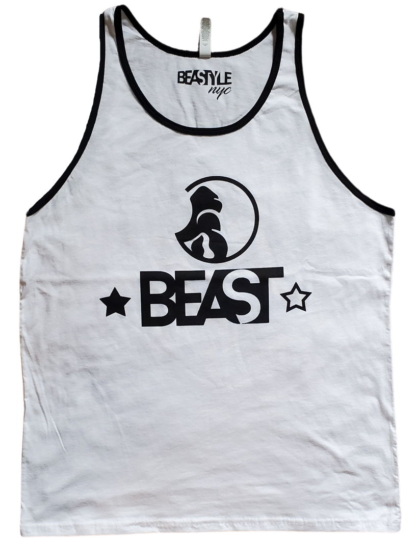 The Gorilla White Tank Top with Black Trim
