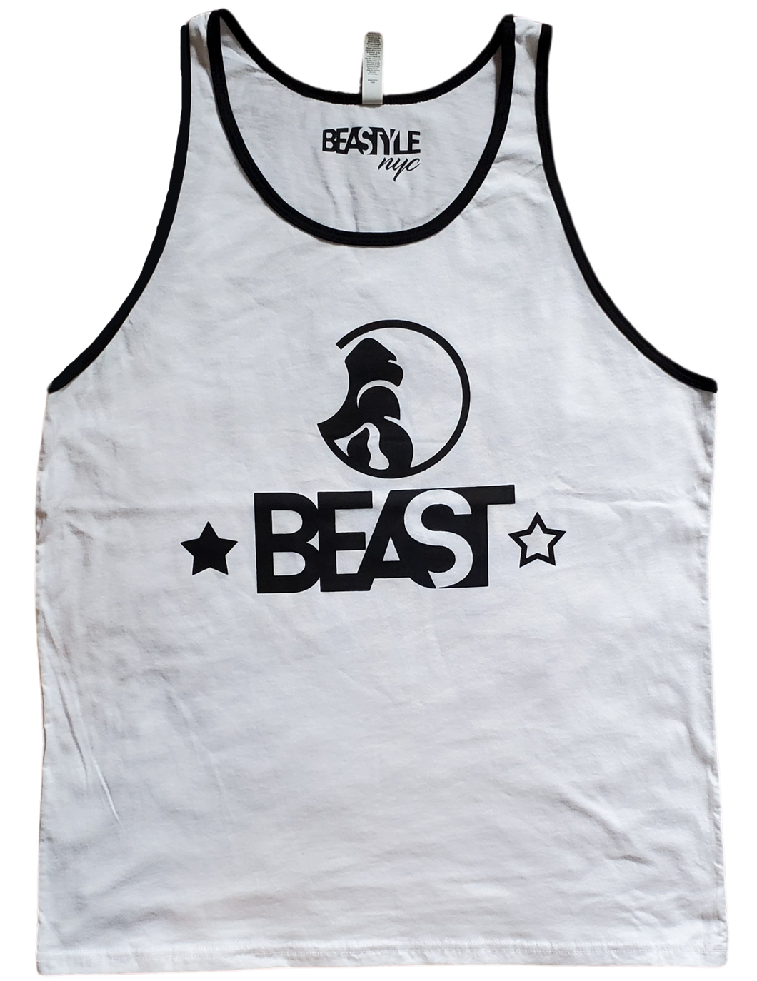 The Gorilla White Tank Top with Black Trim